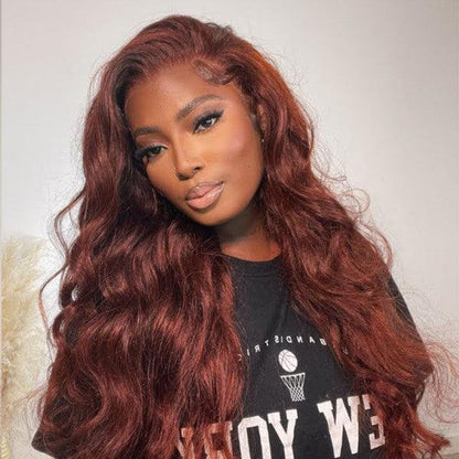 Reddish Brown Body Wave Hair Glueless Lace Wigs - BBOUTIQUE HAIR