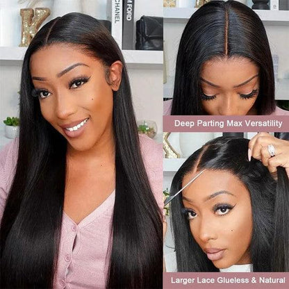 7x4.5 Put on and Go Lace Wig Pre Cut Silky Bone Straight BB Virgin Human Hair - BBOUTIQUE HAIR