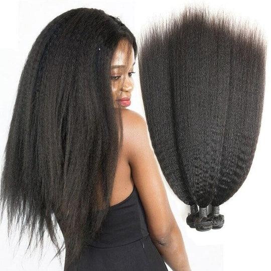 Brazilian Kinky Straight Human Hair 3 Bundles Deals Virgin Hair Weave Extensions - BBOUTIQUE HAIR