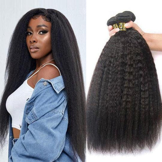 Brazilian Kinky Straight Human Hair 3 Bundles Deals Virgin Hair Weave Extensions - BBOUTIQUE HAIR