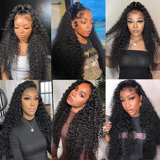 BB 14A Kinky Curly Human Hair 4 Bundles with Lace Frontal Lace Ear to Ear with Baby Hair - BBOUTIQUE HAIR