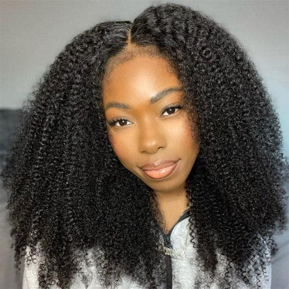 Hair Afro Kinky Curly 13x4 Transparent Lace Frontal Wig Virgin Human Hair - BBOUTIQUE HAIR