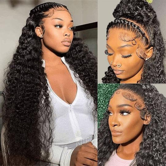 Hair Deep Wave Lace Frontal Wig with Baby Hair Pre Plucked Virgin Human Hair - BBOUTIQUE HAIR