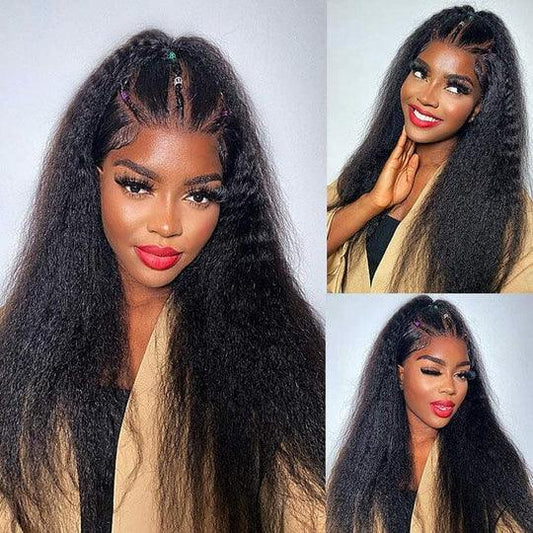 Hair HD Lace Frontal Wigs Virgin Human Hair Pre Plucked Kinky Straight - BBOUTIQUE HAIR