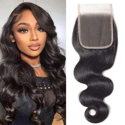 Human Hair Body Wave Swiss Lace Closure Pre Plucked Natural Hairline with Baby Hair - BBOUTIQUE HAIR