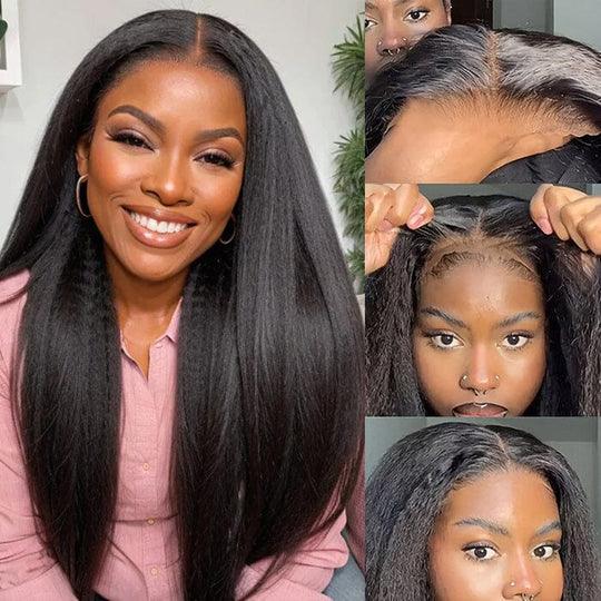 BB Kinky Straight 8x5 Pre Cut Lace Wig Glueless Pre Plucked Virgin Human Hair - BBOUTIQUE HAIR