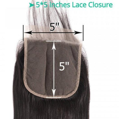 Brazilian Straight Hair 5*5 Lace Closure 100% Unprocessed Human Hair - BBOUTIQUE HAIR